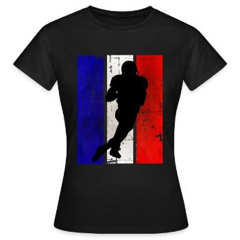 Football américain France Team Sport - T-shirt Femme - noir - Devant - AI Model Female 172 dark (172cm)