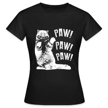 Funny Cat Paw Paw Paw Paw Paws - Women's T-Shirt - black - Front - AI Model Female 172 dark (172cm)