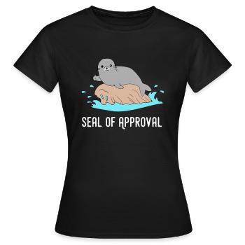 Sceau, pouces haut, sceau, approuver, cadeau, drôle - T-shirt Femme - noir - Devant - AI Model Female 172 dark (172cm)