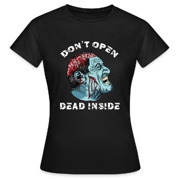 Zombie - Ne pas ouvrir Dead Inside - T-shirt Femme - noir - Devant - AI Model Female 172 dark (172cm)