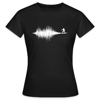 Soundwave Schallwelle Surfer Equilizer schwarz - Frauen T-Shirt - Schwarz - Vorne - AI Model Female 172 dark (172cm)