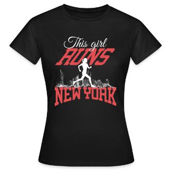 This girl runs Running Shirt white - Women's T-Shirt - black - Front - AI Model Female 172 dark (172cm)