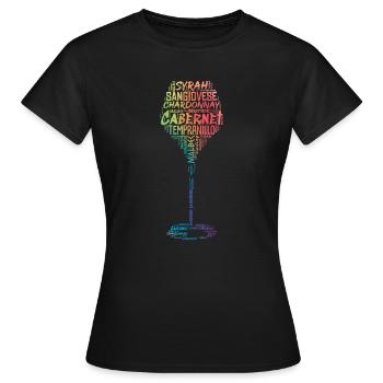 Vignes cépages - T-shirt Femme - noir - Devant - AI Model Female 172 dark (172cm)