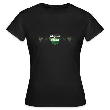 Blood type peppermint schnapps heartbeat - Women's T-Shirt - black - Front - AI Model Female 172 dark (172cm)