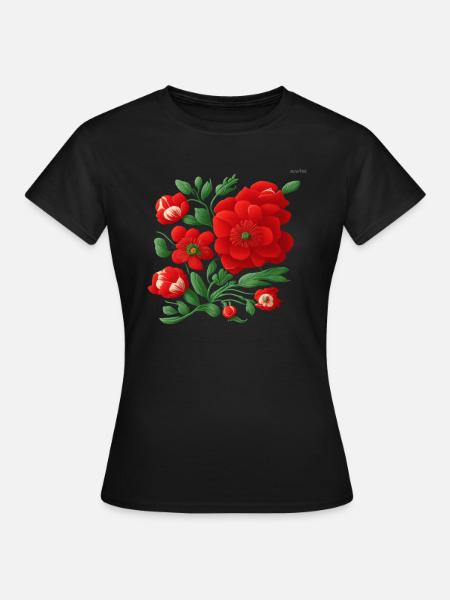 Folk art composition #10 - Women's T-Shirt - black