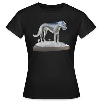 Un chien fait d’eau / gouttes d’eau - T-shirt Femme - noir - Devant - AI Model Female 172 dark (172cm)