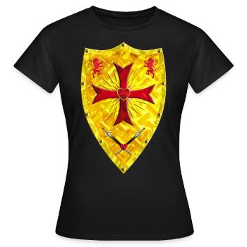 De Bouclier de croisé Croix de Chevalier Swords - T-shirt Femme - noir - Devant - AI Model Female 172 dark (172cm)