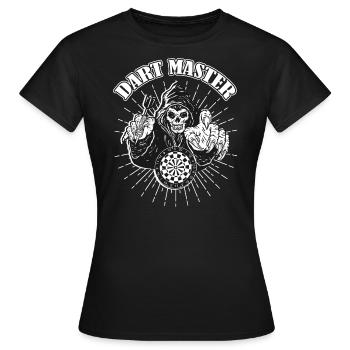 Dart Master For darts players Dartboard Skull - Women's T-Shirt - black - Front - AI Model Female 172 dark (172cm)