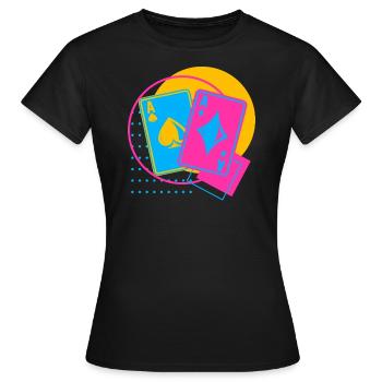 Joueur de Poker Rétro Vintage Poker Texas Holdem - T-shirt Femme - noir - Devant - AI Model Female 172 dark (172cm)