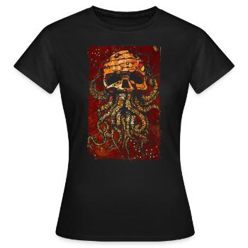 Crâne avec tentacules - T-shirt Femme - noir - Devant - AI Model Female 172 dark (172cm)