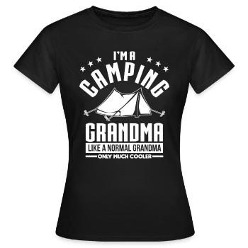 Camping Grandma - Frauen T-Shirt - Schwarz - Vorne - AI Model Female 172 dark (172cm)