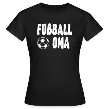 Fussball Oma Shirt - Frauen T-Shirt - Schwarz - Vorne - AI Model Female 172 dark (172cm)