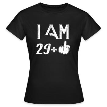 Je suis 29+ ans CONFIRMÉ T-shirt - T-shirt Femme - noir - Devant - AI Model Female 172 dark (172cm)
