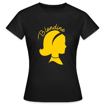 BLONDINE Design Tshirt Geschenk - Frauen T-Shirt - Schwarz - Vorne - AI Model Female 172 dark (172cm)