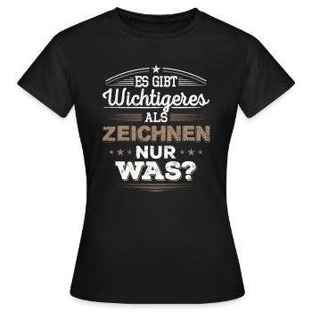 Zeichnen, Zeichner, technischer Zeichner, Geschenk - Frauen T-Shirt - Schwarz - Vorne - AI Model Female 172 dark (172cm)