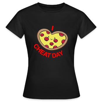 Cheat day pizza - Women's T-Shirt - black - Front - AI Model Female 172 dark (172cm)