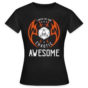 stylo et papier chaotique génial mâle - T-shirt Femme - noir - Devant - AI Model Female 172 dark (172cm)