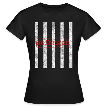 Gefängnis Gefangener Knast cooles Shirt - Frauen T-Shirt - Schwarz - Vorne - AI Model Female 172 dark (172cm)