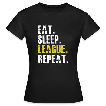Mangez Sommeil Ligue Répétez - T-shirt Femme - noir - Devant - AI Model Female 172 dark (172cm)