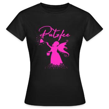 Putzfee Putzfrau Damen Frauen süßes T-Shirt - Frauen T-Shirt - Schwarz - Vorne - AI Model Female 172 dark (172cm)