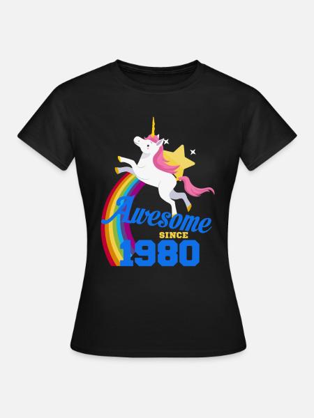 Jednorożec - Niesamowity od 1980 roku - Dame-T-shirt - sort