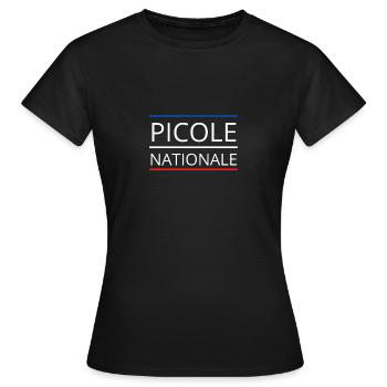 Picole Nationale - T-shirt Femme - noir - Devant - AI Model Female 172 dark (172cm)