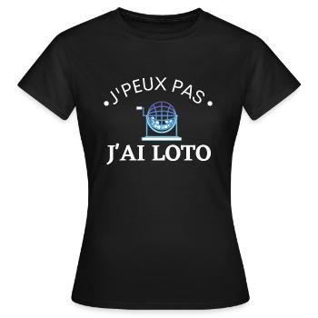 j'peux pas j'ai Loto cadeau humour - T-shirt Femme - noir - Devant - AI Model Female 172 dark (172cm)