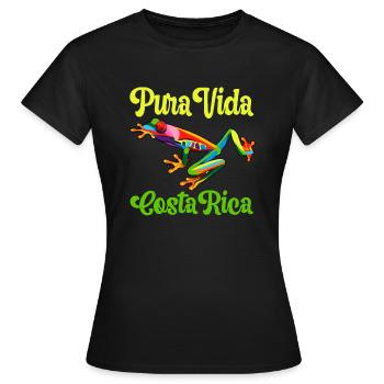 Pura Vida - Pura Vida Costa Rica - Frauen T-Shirt - Schwarz - Vorne - AI Model Female 172 dark (172cm)