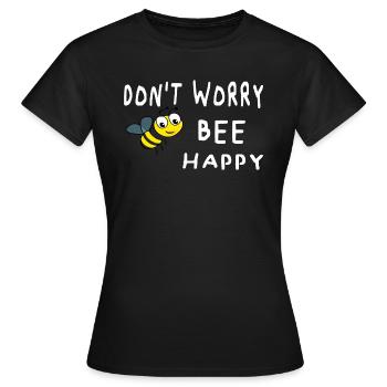 Don't worry be happy - Women's T-Shirt - black - Front - AI Model Female 172 dark (172cm)