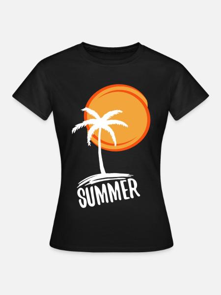 Urlaub und Sommer im Paradies (weiß) - Frauen T-Shirt - Schwarz