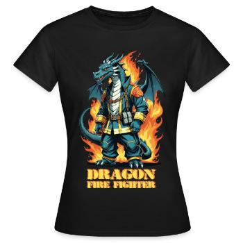 Brigade de pompiers dragons - T-shirt Femme - noir - Devant - AI Model Female 172 dark (172cm)