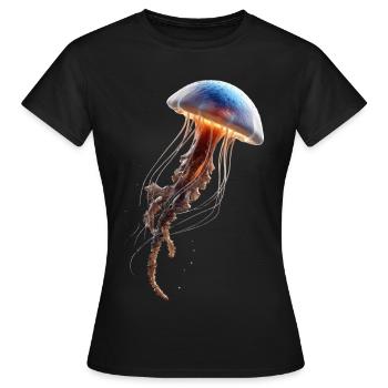 Méduse Méduse de feu Méduse Méduse mignonne - T-shirt Femme - noir - Devant - AI Model Female 172 dark (172cm)