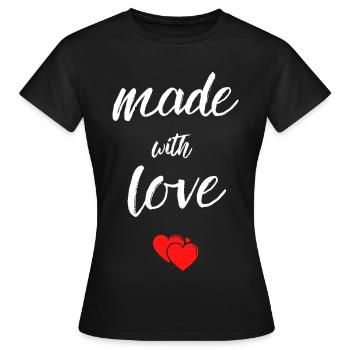 Made with Love Hearts - Frauen T-Shirt - Schwarz - Vorne - AI Model Female 172 dark (172cm)