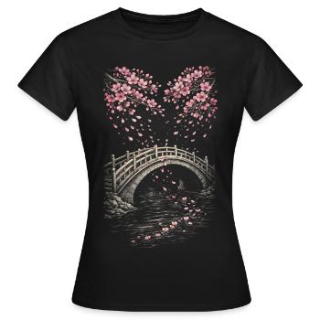 Cherry Blossom Sakura Cherry Blossom - Women's T-Shirt - black - Front - AI Model Female 172 dark (172cm)