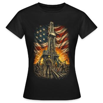 Oil rig rig worker - Women's T-Shirt - black - Front - AI Model Female 172 dark (172cm)