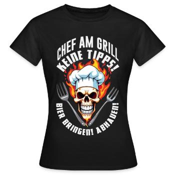 Chef Am Grill Keine Tipps Bier Bringen Abhauen - Frauen T-Shirt - Schwarz - Vorne - AI Model Female 172 dark (172cm)