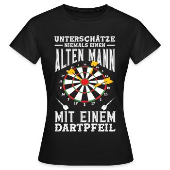 Lustige Darts Sprüche Darts Geschenke - Frauen T-Shirt - Schwarz - Vorne - AI Model Female 172 dark (172cm)