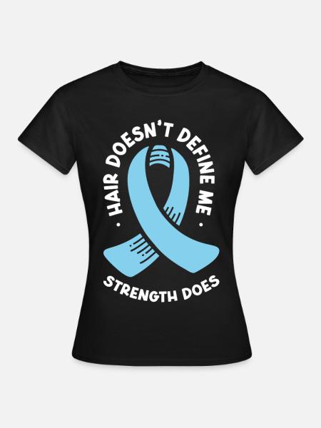 Stärke statt Haare - Selbstbewusste Botschaft - Frauen T-Shirt - Schwarz