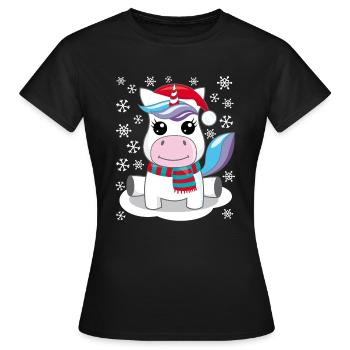 Unicorn Christmas gift Christmas present - Women's T-Shirt - black - Front - AI Model Female 172 dark (172cm)