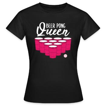 Beer Pong Queen Beer Pong Funny Gift - Women's T-Shirt - black - Front - AI Model Female 172 dark (172cm)