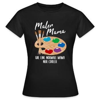 Maler Mama Malerei Kunst Künstler Spruch Geschenk - Frauen T-Shirt - Schwarz - Vorne - AI Model Female 172 dark (172cm)