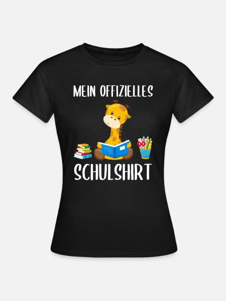 Giraffe Schulshirt Schulbeginn Schule Geschenk - Frauen T-Shirt - Schwarz