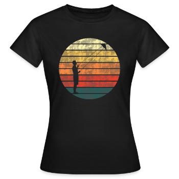 Drachenfliegen Drachensteigen Retro Geschenk - Frauen T-Shirt - Schwarz - Vorne - AI Model Female 172 dark (172cm)