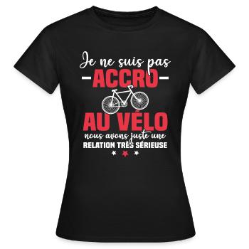Je ne suis pas accro au vélo - T-shirt Femme - noir - Devant - AI Model Female 172 dark (172cm)