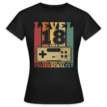 Niveau 18 Déverrouillé - T-shirt Femme - noir - Devant - AI Model Female 172 dark (172cm)