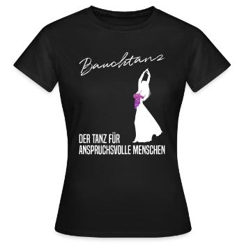 Sinnliche Bewegung - Der anspruchsvolle Bauchtanz - Frauen T-Shirt - Schwarz - Vorne - AI Model Female 172 dark (172cm)