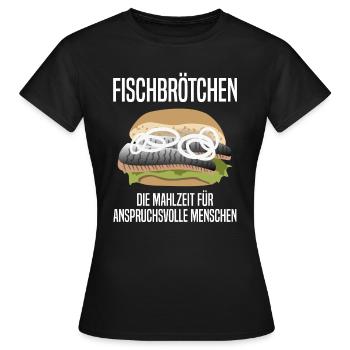 Fischbrötchen für Feinschmecker Geschenk - Frauen T-Shirt - Schwarz - Vorne - AI Model Female 172 dark (172cm)