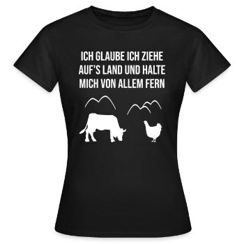 Landleben Ruhe Design - Frauen T-Shirt - Schwarz - Vorne - AI Model Female 172 dark (172cm)