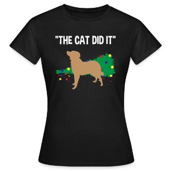 Schuldiger Hund Katzenstreiche Weihnachten - Frauen T-Shirt - Schwarz - Vorne - AI Model Female 172 dark (172cm)
