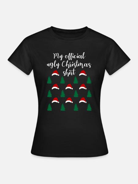 Lustiger Weihnachtswald Weihnachtsshirt - Frauen T-Shirt - Schwarz